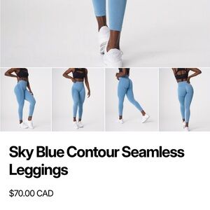 NVGTN Sky Blue Contour Seamless Leggings